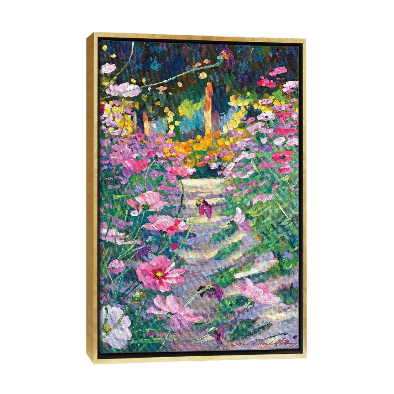 iCanvas "Garden Path Of Cosmos" by David Lloyd Glover Framed Canvas